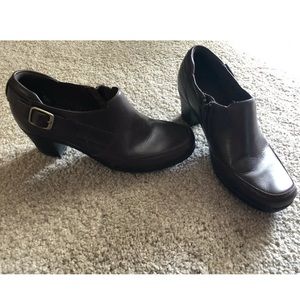 Clarks Bendables Brown Leather Slip-on Shoes Boots